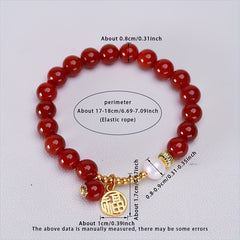 Women's Elegant Natural Agate Bead Bracelet with Freshwater Pearls - Red Agate for Vitality & Protection - Sophisticated Daily Wear