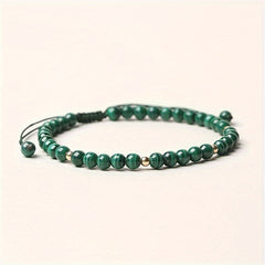 Natural Malachite Beads Braided Bracelet - Energy Balance & Lucky Hand Jewelry