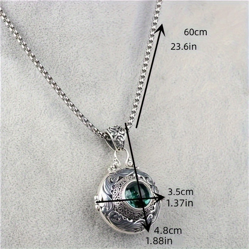 Vintage-Inspired Alloy Pendant Necklace - Bohemian Style Energy & Synthetic Zircon Spiritual Meaning