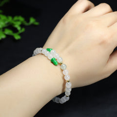 Unisex Natural Stone Bead Bracelet - White & Green Harmony for Mindful Living & Daily Energy