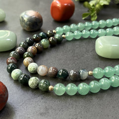 Hand-Woven Stone Necklace - Arab Style 108 Bead Tassel Pendant for Spiritual Energy & Avant-Garde Style