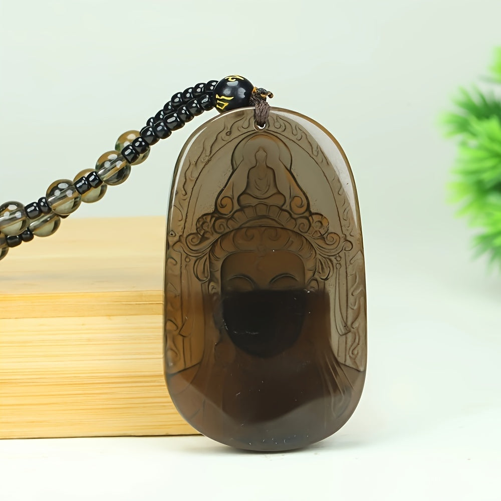 Frosted Guanyin pendant with soft matte finish