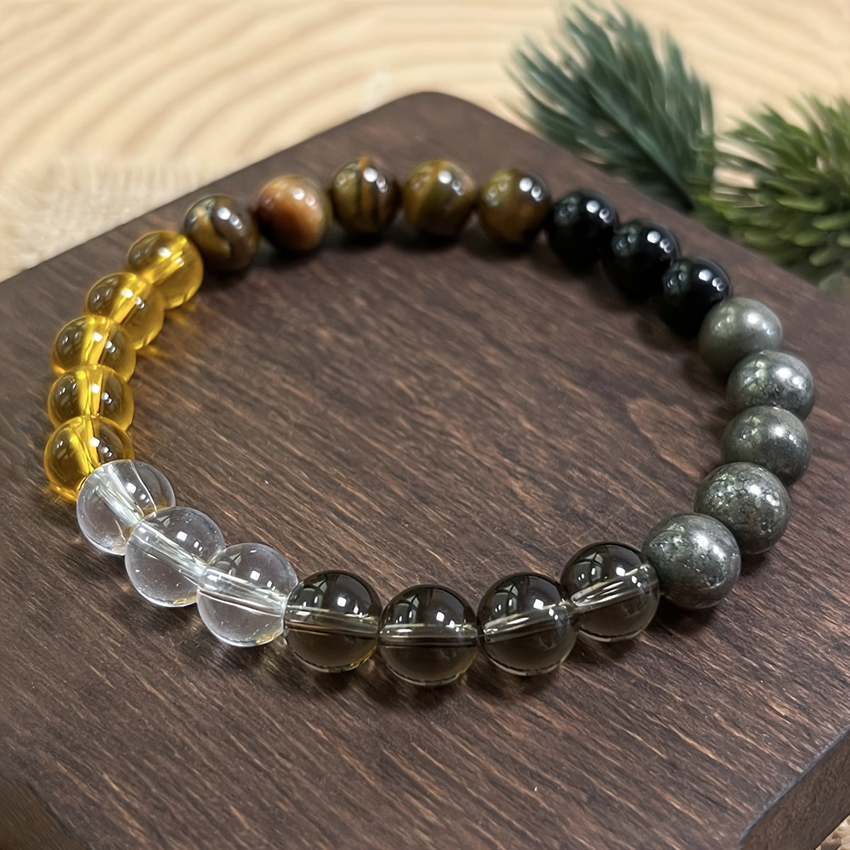 Handcrafted Smoky Quartz & Tiger Eye Bracelet - Bohemian Energy Jewelry