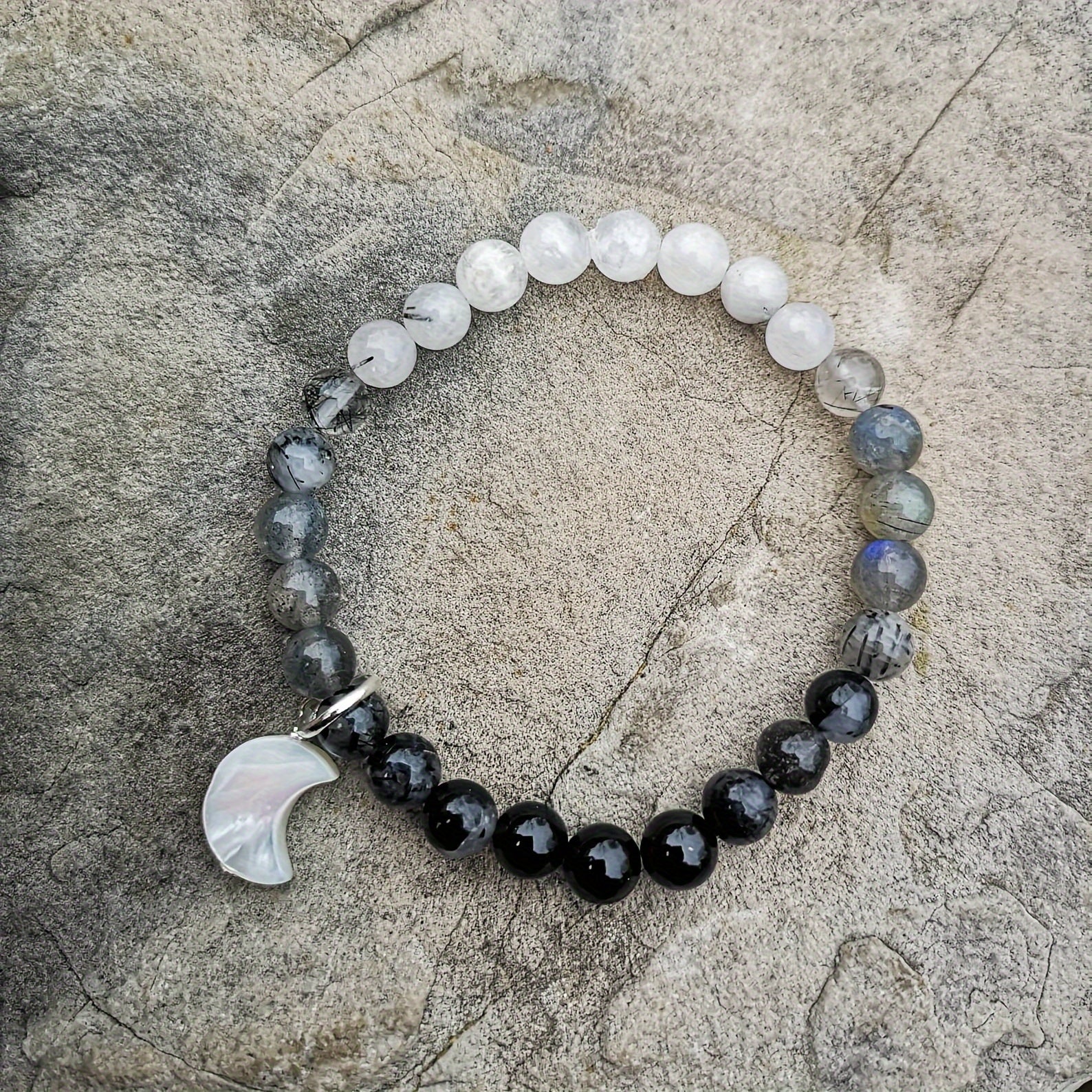 Labradorite Moonstone Bohemian Bracelet for Spiritual Energy & Holiday Gifts