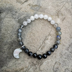 Labradorite Moonstone Bohemian Bracelet for Spiritual Energy & Holiday Gifts