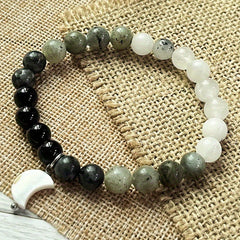 Labradorite Moonstone Bohemian Bracelet for Spiritual Energy & Holiday Gifts