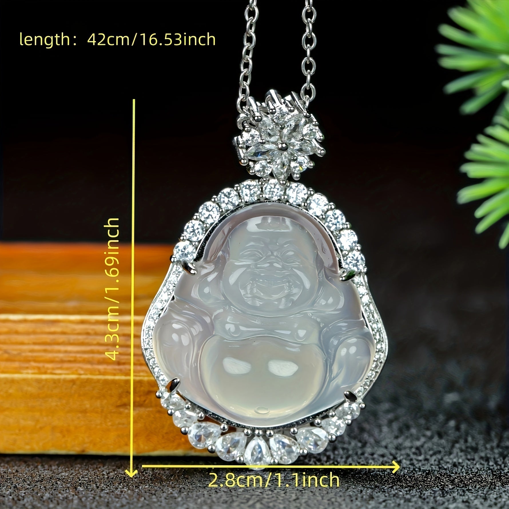Men's Elegant Artificial Maitreya Buddha Pendant Necklace Spiritual Charm No Plating Durable Design