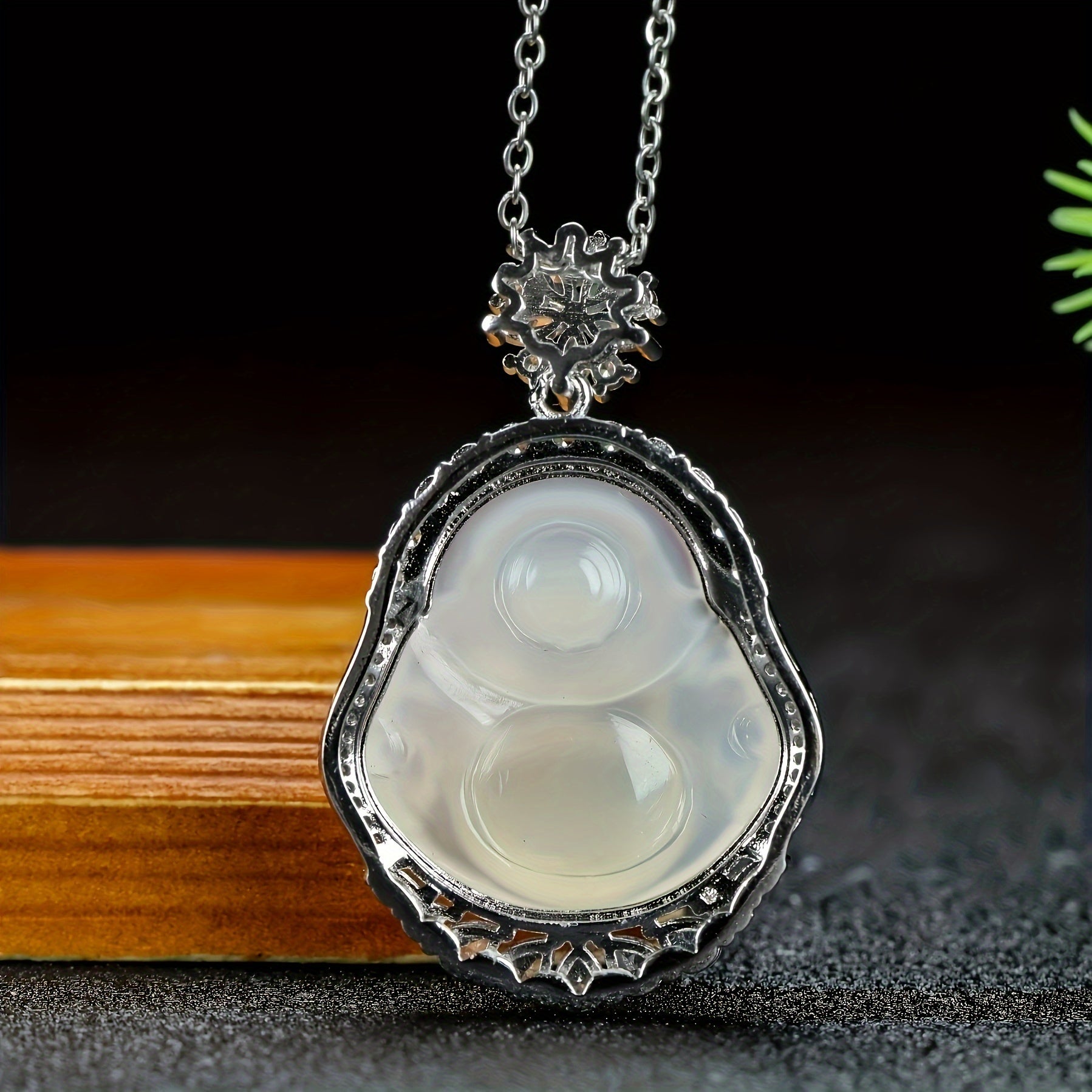 Men's Elegant Artificial Maitreya Buddha Pendant Necklace Spiritual Charm No Plating Durable Design