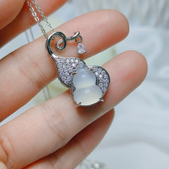 Modern Gourd Pendant Talisman - Health Wealth Longevity Feng Shui Protection Unisex Jewelry