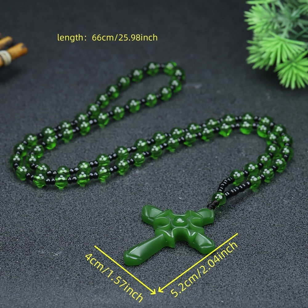 Easter cross necklace showing dimensions and detailed craftsmanship