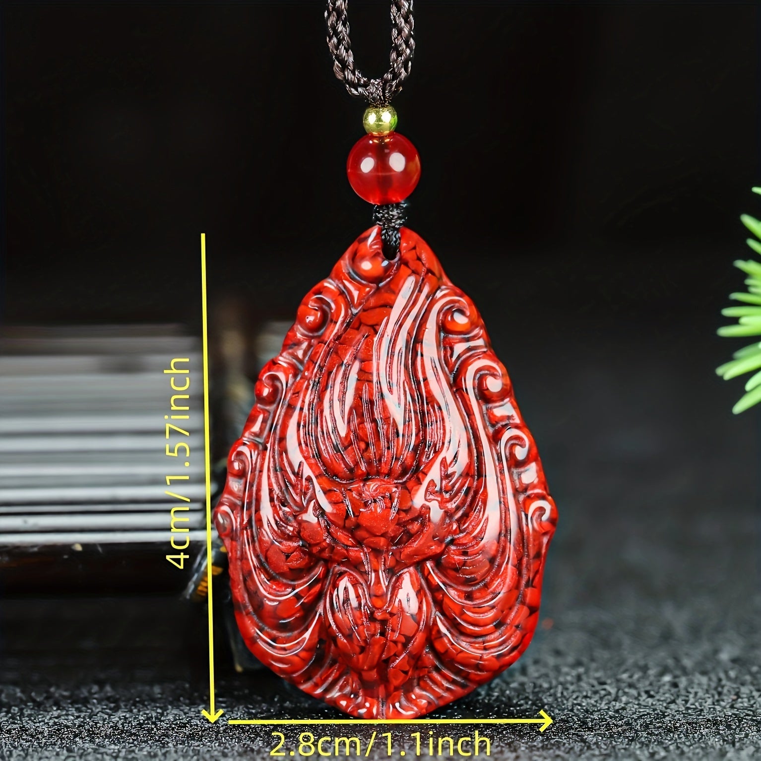 The pendant being worn, showcasing its adjustable cord and elegant look