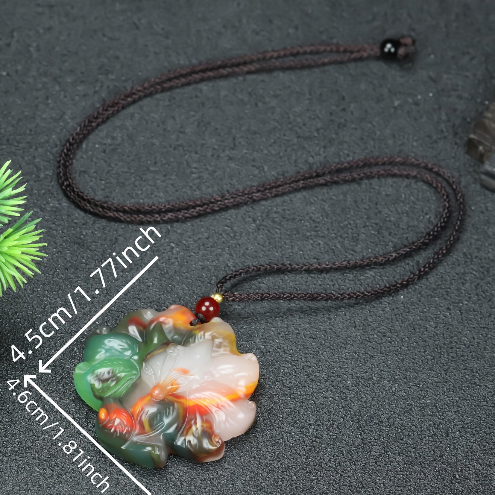 Fox Pendant with Red Agate