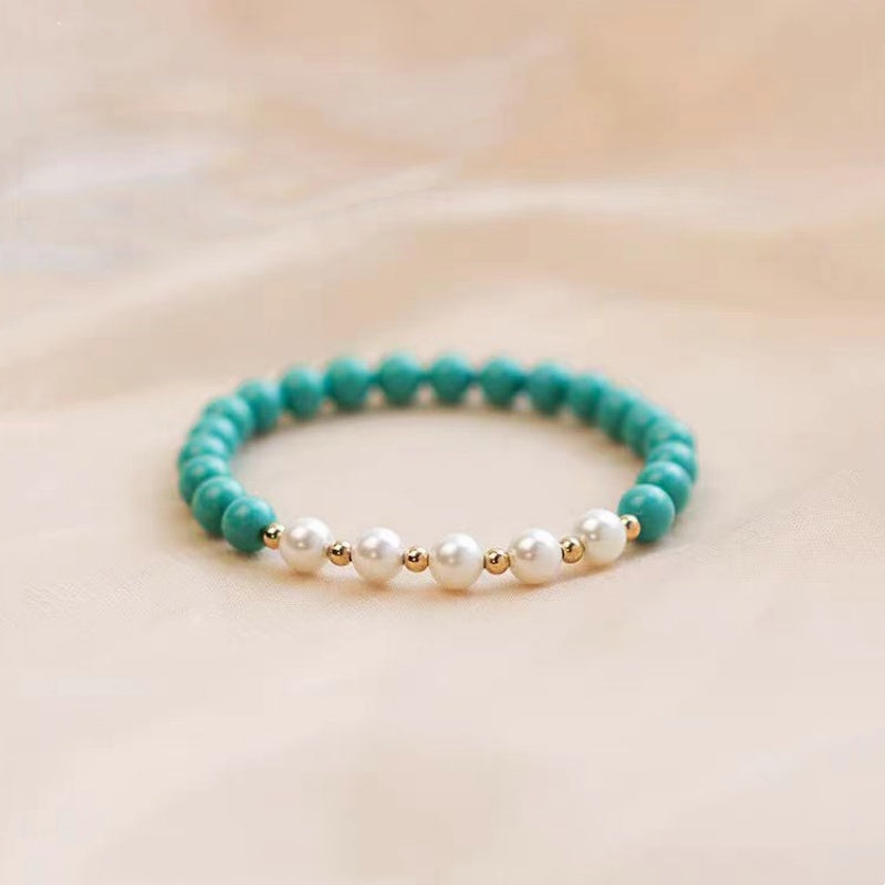 Simple Elegant Turquoise Pearl Bracelet - Natural Energy for Daily Wear & Gift Giving