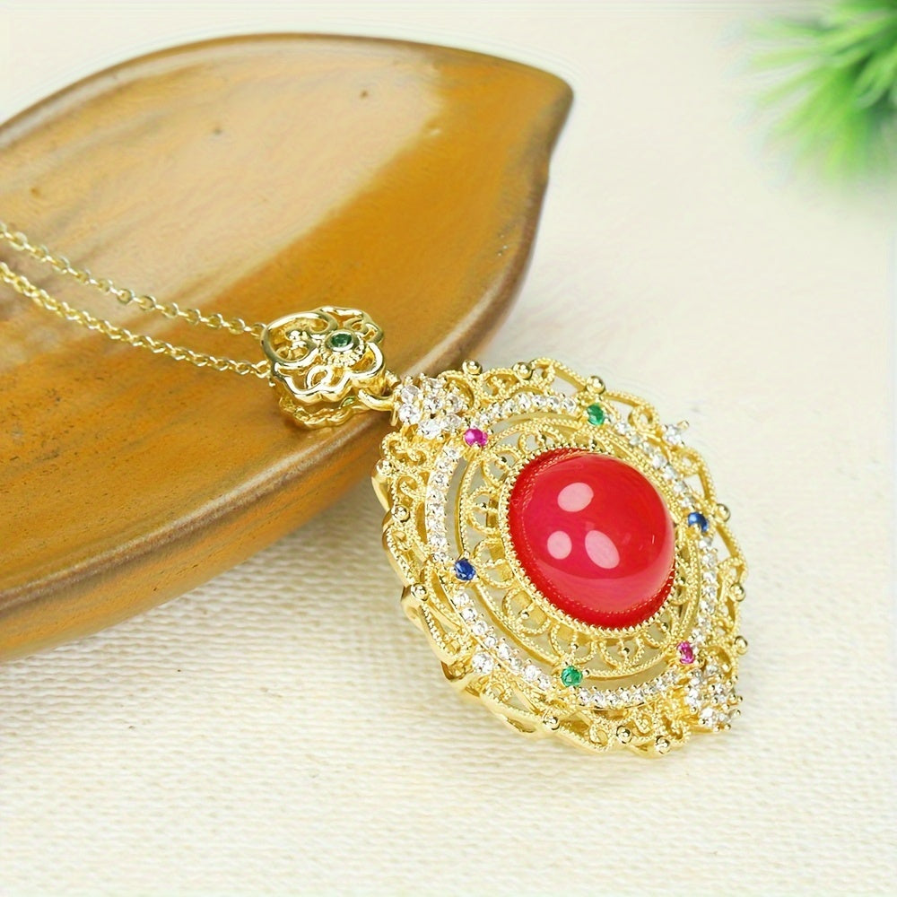 Vintage Red Agate Pendant