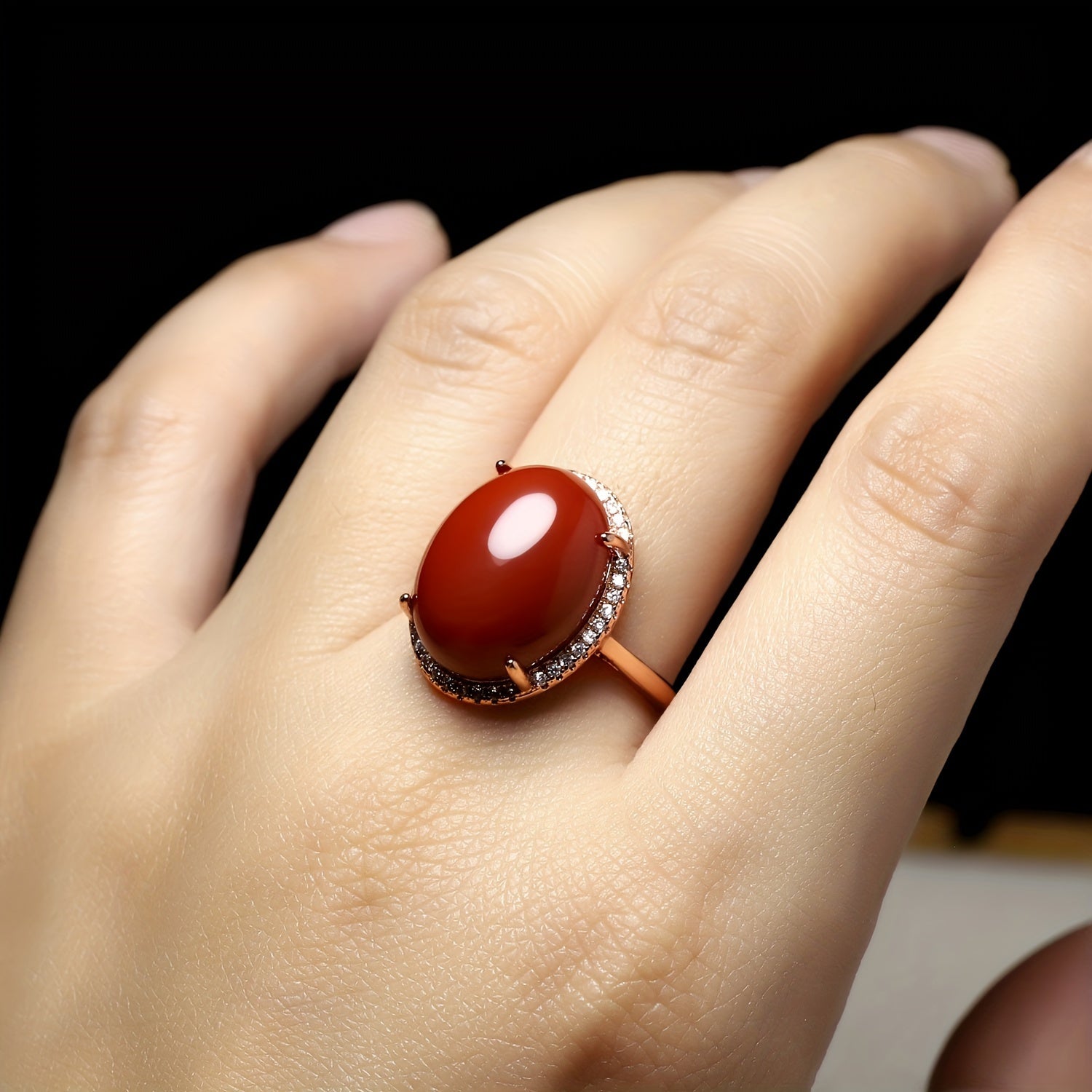 Vintage Red Gemstone Ring - Passion & Energy for Couples Unisex Party